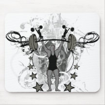 Urban Weightlifter Illustration Mousepads