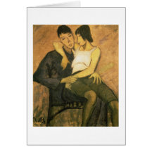 Urbanite Couple, 1920 (oil on canvas) Card