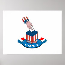 Urne de vote d'élection américaine rétro posters