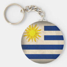 Uruguay Flag Distressed Keychain