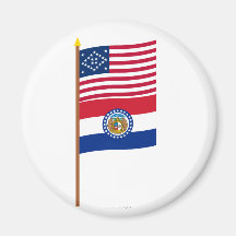 US 24-star Diamond flag on pole with Missouri Fridge Magnets