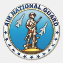 US Air National Guard Round Stickers