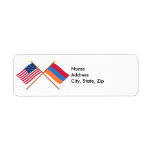 US and Armenia Crossed Flags Return Address Label