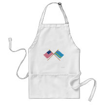 US and Aruba Crossed Flags Aprons