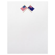 US and Australia Crossed Flags
