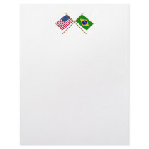 US and Brazil Crossed Flags