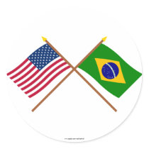 US and Brazil Crossed Flags