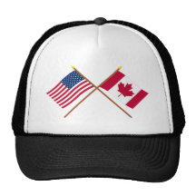 US and Canada Crossed Flags Hat