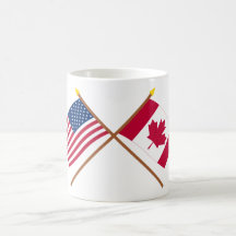 US and Canada Crossed Flags Mug