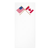 US and Canada Crossed Flags Rack Card Design