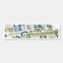 US and Chinese currencies Bumper Sticker
