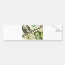 US and Chinese currency Bumper Sticker