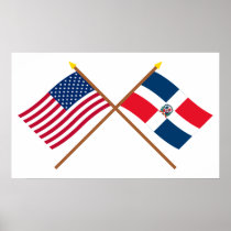 US and Dominican Republic Crossed Flags