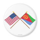 US and Eritrea Crossed Flags Magnets