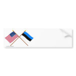 US and Estonia Crossed Flags Bumper Stickers