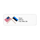 US and Estonia Crossed Flags Return Address Labels