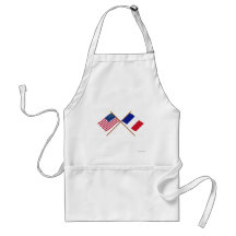 US and France Crossed Flags Apron