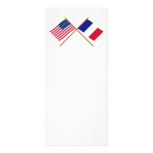 US and France Crossed Flags Rack Card