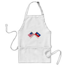 US and Haiti Crossed Flags Aprons