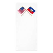 US and Haiti Crossed Flags Customized Rack Card