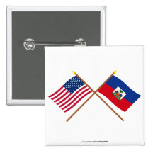 US and Haiti Crossed Flags Pins