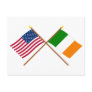 US and Ireland Crossed Flags Post Card