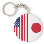 US and Japan Flags keychains