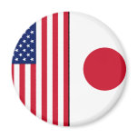 US and Japan Flags magnets