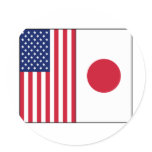 US and Japan Flags stickers