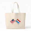 US and Luxembourg Crossed Flags bags