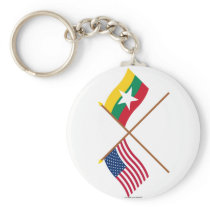 US and Myanmar Crossed Flags