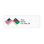 US and Namibia Crossed Flags Custom Return Address Label