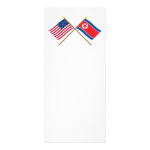 US and North Korea Crossed Flags Rack Card Design