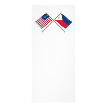 US and Philippines Crossed Flags Custom Rack Cards