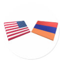 US & Armenia Flags stickers