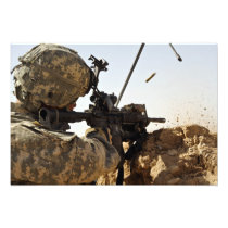 US Army soldier engages enemy forces