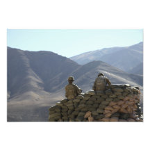US Army soldiers run communications equipment Photo Print