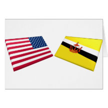 US & Brunei Flags Cards