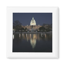 US Capitol Building Night Fridge Magnet