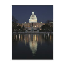 US Capitol Building Night Post Card