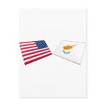 US & Cyrpus Flags Postcards