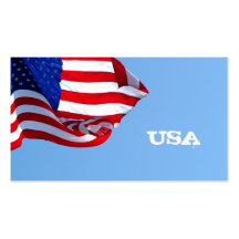 US Flag Business Card Blue