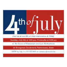 US Flag Fourth of July Party Invitation