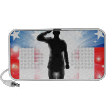 US flag military armed forces soldier silhouette Laptop Speakers