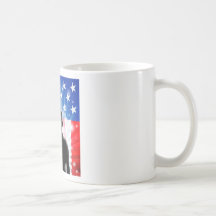 US flag military soldier saluting in silhouette Coffee Mugs
