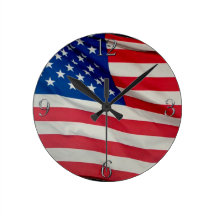 US Flag Proud Patriotic Wall Clock