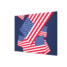 US Flags Composition Gallery Wrapped Canvas