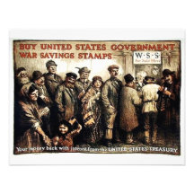 Us Govt War Savings Stamps Custom Invitations