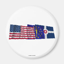 US, Indiana and Indianapolis Flags Fridge Magnets