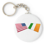 US & Ireland Flags Key Chains